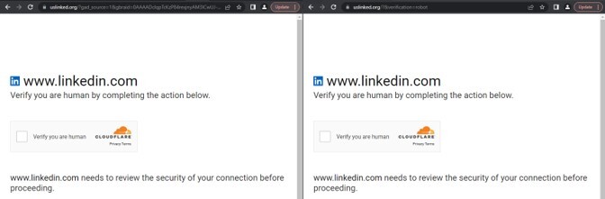 Figure 1. FakeCaptcha Cloudflare Turnstile page impersonating LinkedIn