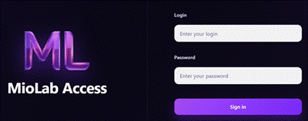 Figure 1. MioLab Login page
