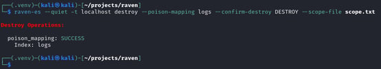Figure 10. Mapping poison executed poison_mapping SUCCESS for the logs index