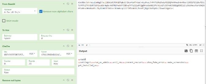 Figure 11. Decrypted settings container