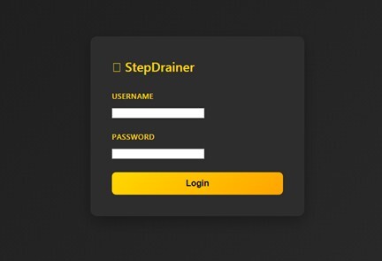 Figure 13. StepDrainer admin login panel used by operators to access the drainer’s control dashboard.