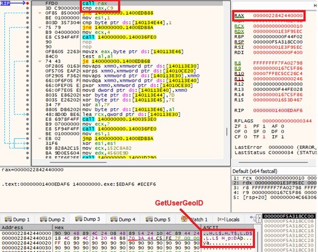 Figure 14. Checking if the user’s location is the Philippines(0xC9)