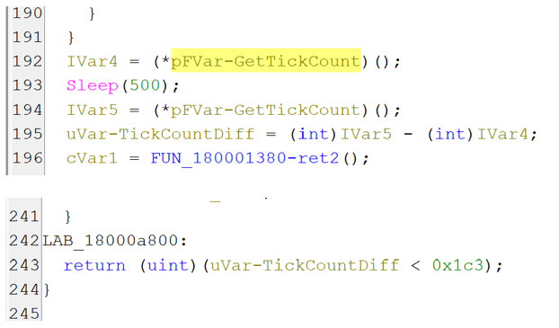 Figure 15. ValleyRAT calls the GetTickCount