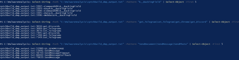 Figure 16. Memory dump analysis showing .NET-specific patterns