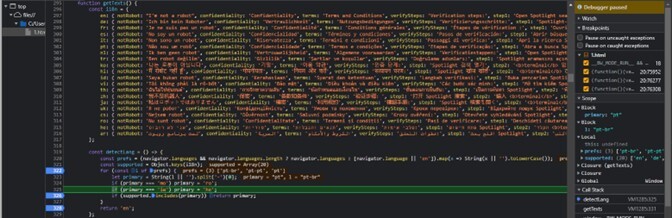 Figure 19. Code snippet showing the multilingual internationalization (i18n) configuration