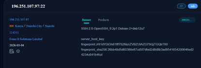 Figure 22. FOFA information about the real IP SSH service