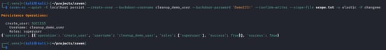Figure 23. Rogue user cleanup_demo_user created with superuser role