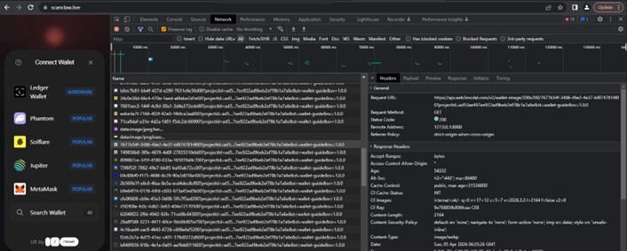 Figure 23. Web3Modal wallet‐selection grid showing icons for supported wallets.
