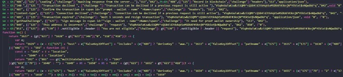 Figure 25. Displayed transaction‐related prompts and error messages used during wallet interactions.
