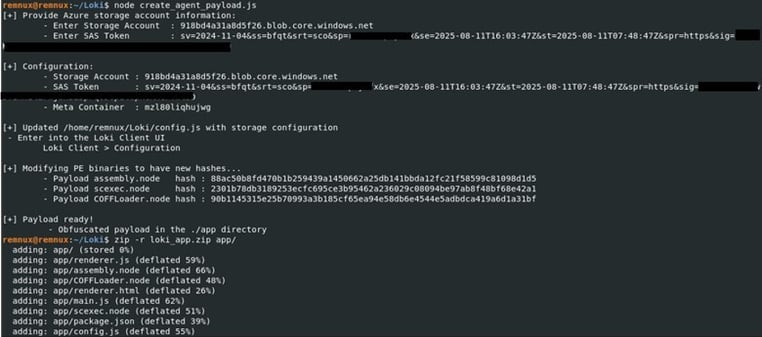 Figure 26. Generating Loki agent files
