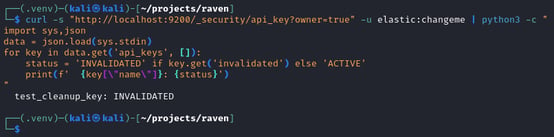 Figure 27. API key status INVALIDATED