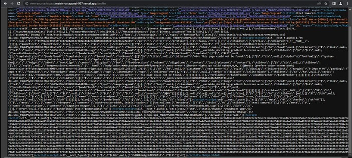 Figure 27. Deep‐link redirection flow pointing users to attacker‐controlled Vercel pages.