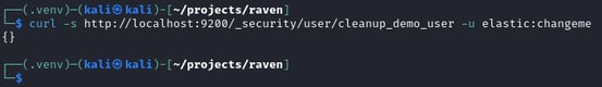 Figure 28. User verification empty response confirms cleanup_demo_user was deleted