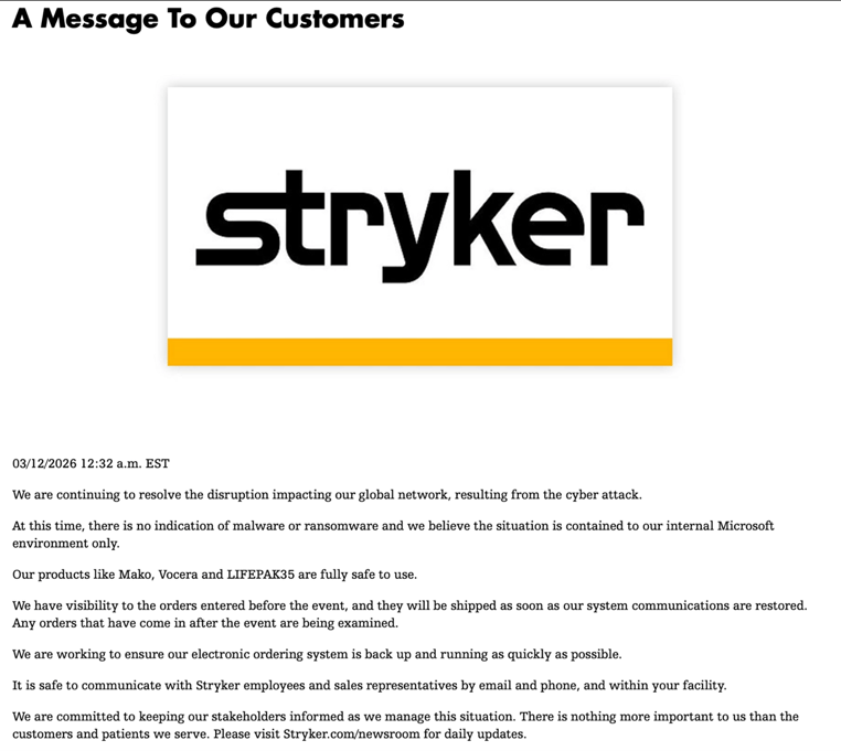 Figure 3 Stryker Corporation Statement