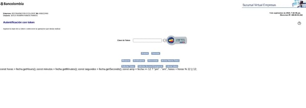 Figure 3. Bancolombia phishing page