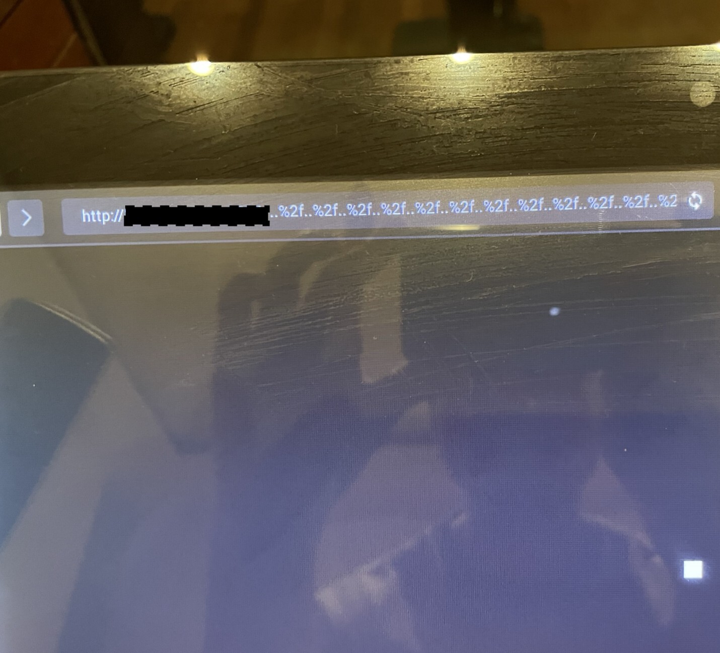 Figure 3. The web browser showed a malformed HTML page after exploiting a path traversal vulnerability on the smart bike