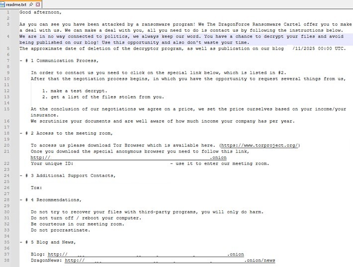 Figure 30. DragonForce’s ransom note