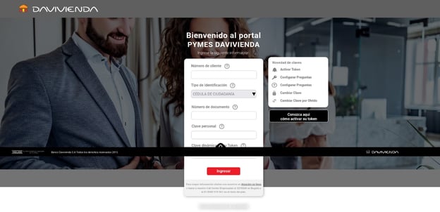 Figure 4. Davivienda phishing page