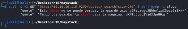 Figure 46. Targeted text search within `quotes` index data via the `grep` command