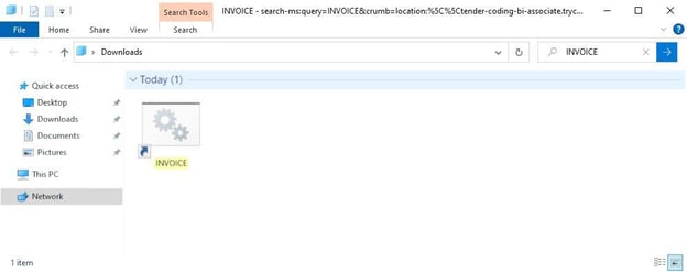 Figure 5.  Search window displaying results after invoking the search query.