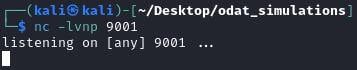 Figure 54. Starting the Netcat listener on port 9001