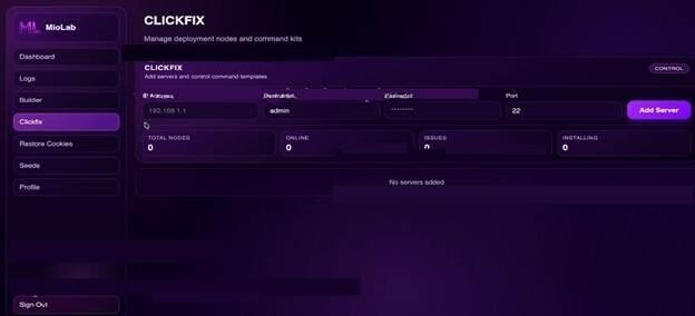 Figure 6. ClickFix server input