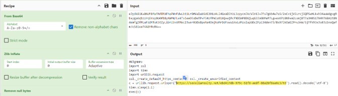 Figure 6. Decoded Python loader script