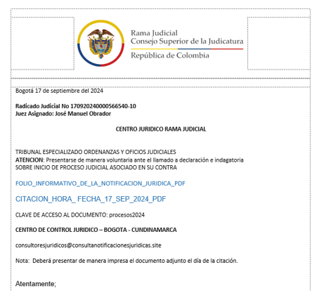 Figure 7. A locally stored phishing template impersonating Colombias Consejo Superior de la Judicatura