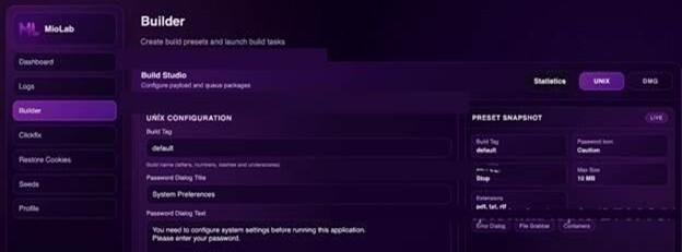 Figure 8. MioLab UNIX Builder