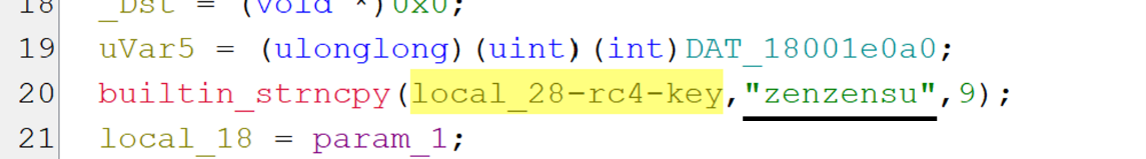 Figure 9. RC4-encrypted ValleyRAT payload with an encryption key named “zenzensu”.