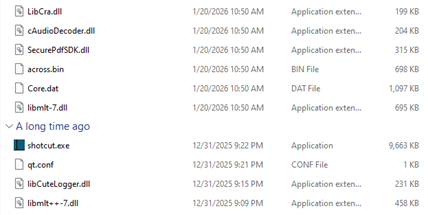 Malicious Shotcut ZIP file