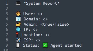 Figure 10. Message format of the machine information parsed 