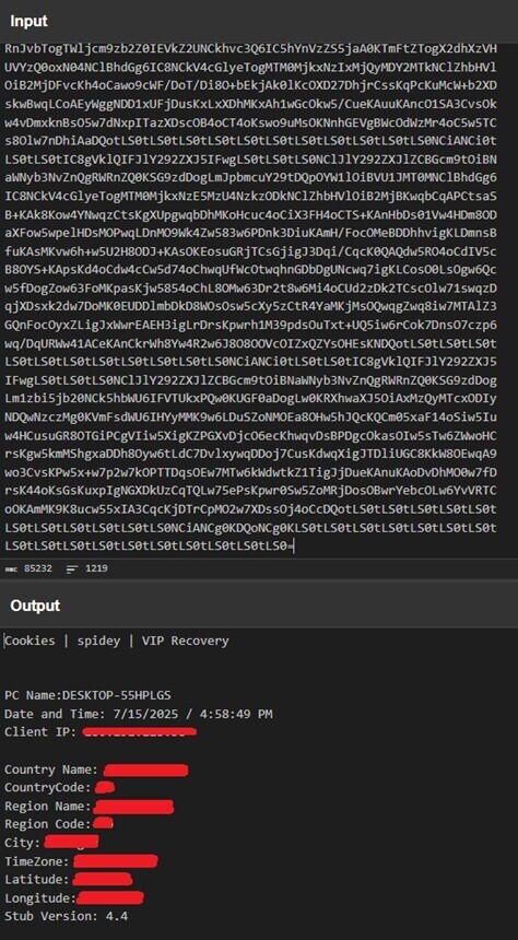Figure 15. Base64 decoding using CyberChef