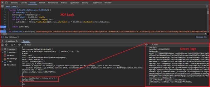 Figure 17. Function used to deploy decoy webpage.