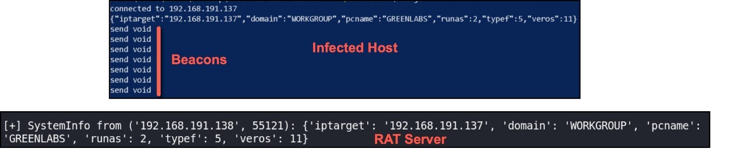 Figure 17. Initial system reconnaissance – Server side