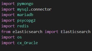Figure 22. The list of required Python libraries are imported for the 'fetch_data.py' Python script.