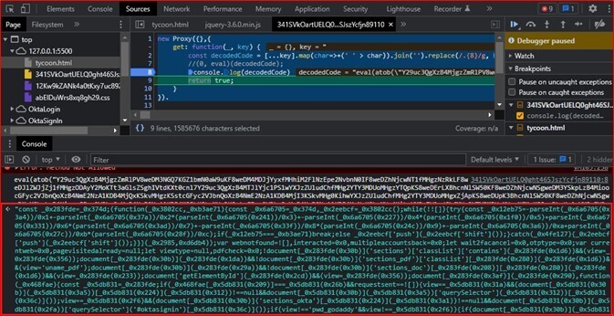 Figure 24. Phishing kit resource responsible for handling the Adversary-in-The-Middle