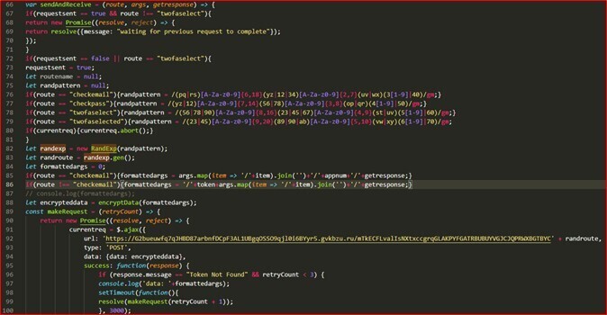 Figure 27. AJAX POST request used to transmit data