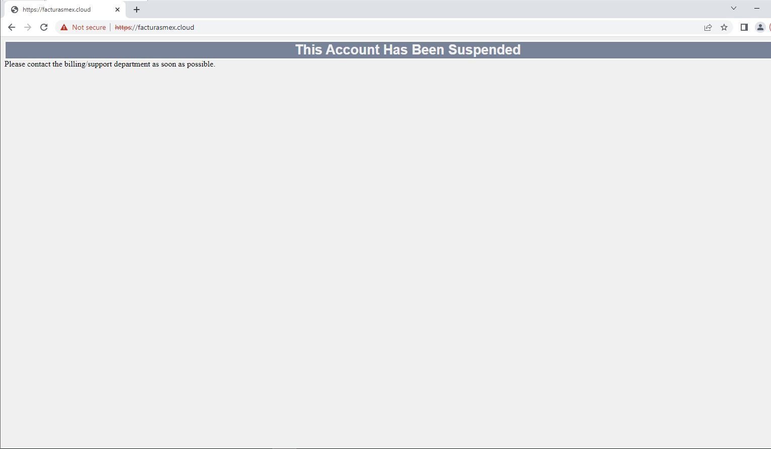 Figure 3. Suspended page when access in a different region