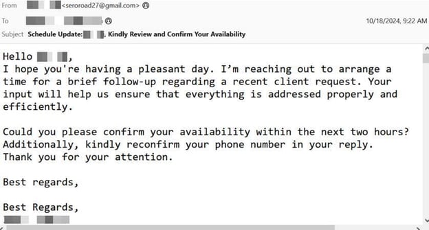 Figure 3. example, the fraudster invites the victim to a meeting or discussion