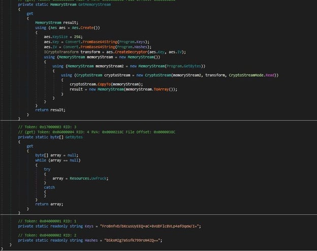 Figure 4. The dropper stores its payload in the resource section.