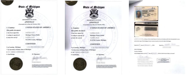 Figure 5 The Ransomware group Black Basta Dark Web Website, screenshot with notary documents and private statement