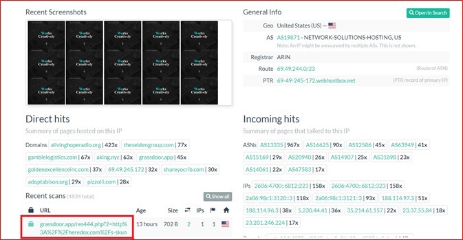 Figure 5. Newly registered domains sharing the same webpage template