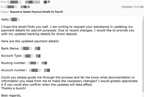 Figure 6 Example 2 of Payroll Diversion BEC