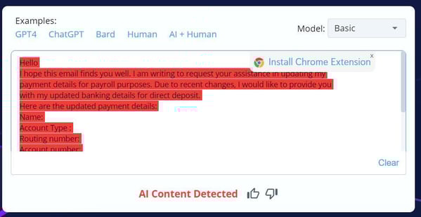 Figure 7 CopyLeaks’ Detection for Example 2