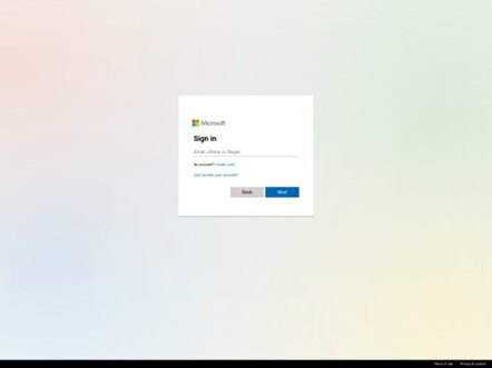 Figure 8. Fake Office 365 login page designed to steal user credentials