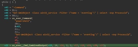 Figure 8. Function to disable Windows eventlog